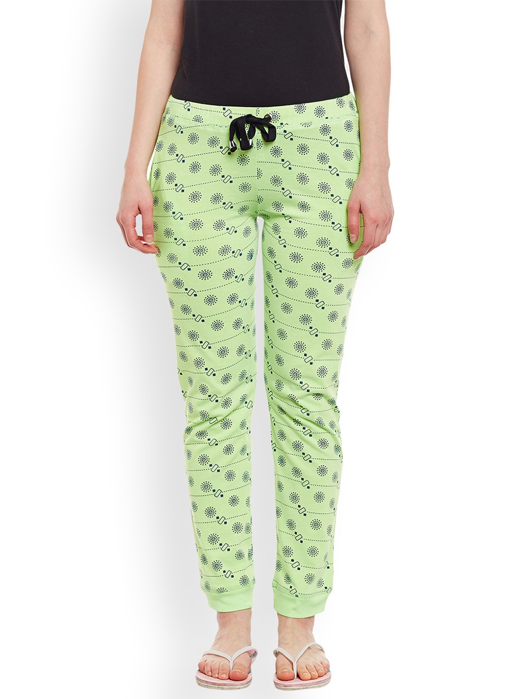 

VIMAL Women Green Printed Lounge Pants
