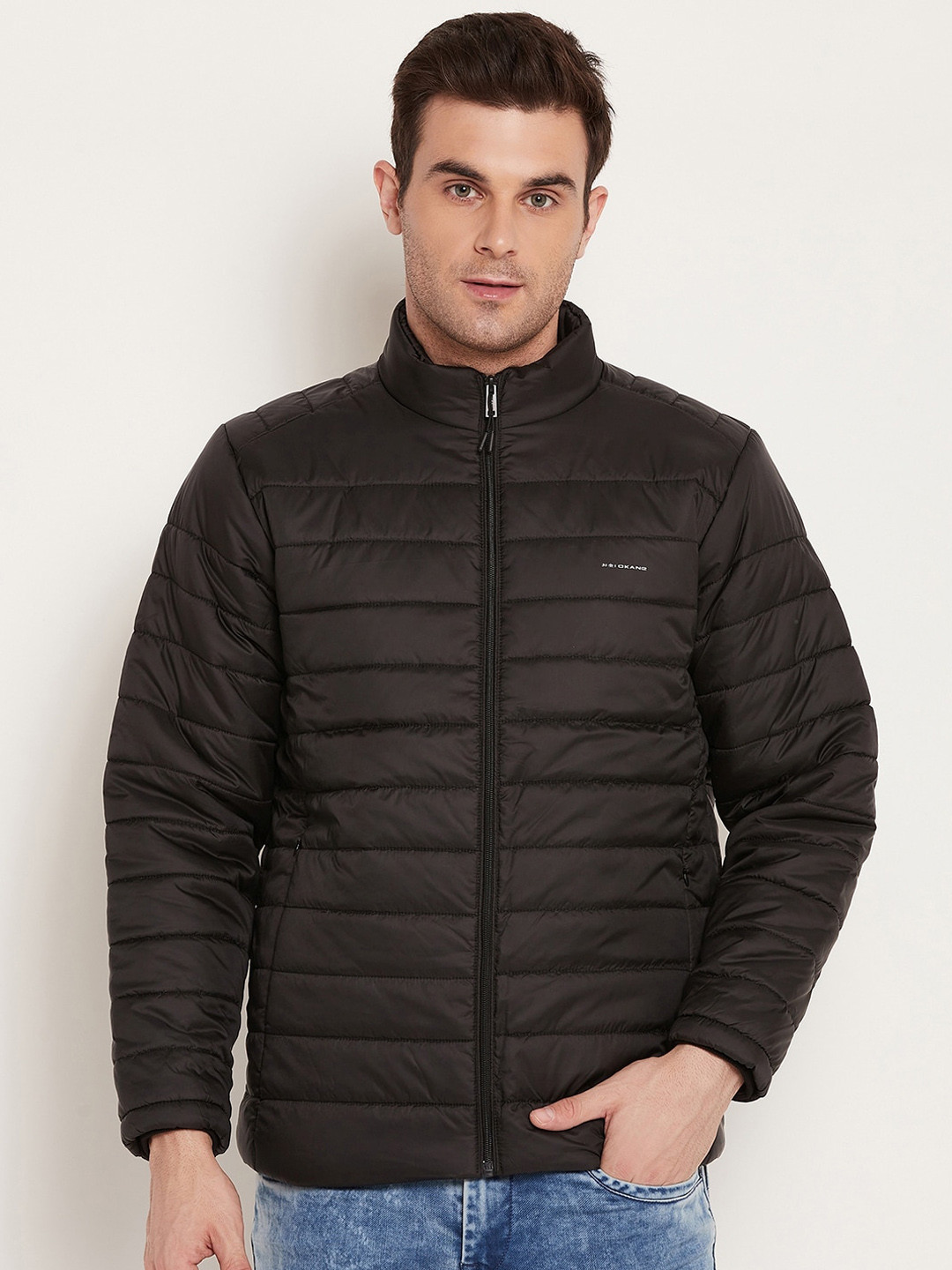 

Okane Lightweight Mock Collar Padded Jacket, Black
