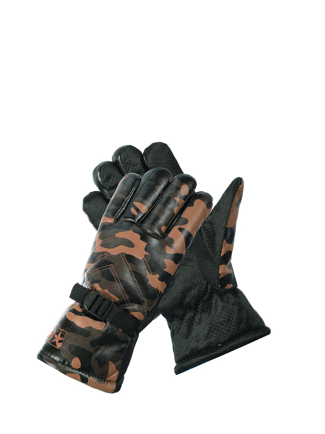 

Alexvyan Men Printed Protective Riding Gloves, Brown