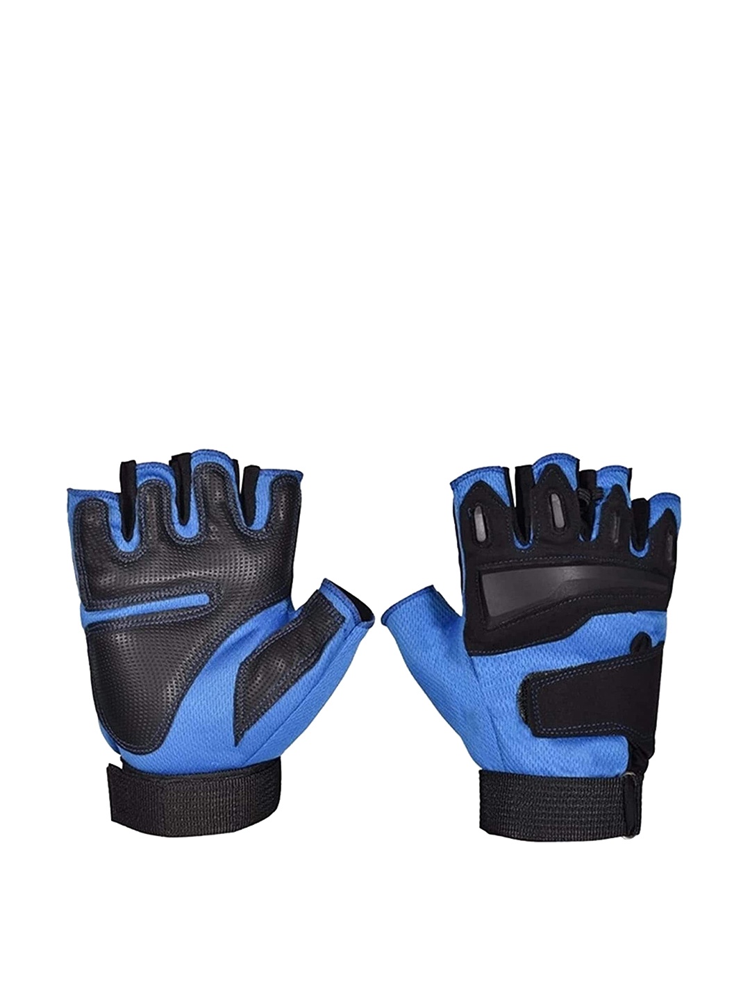 

Alexvyan Men Half-Finger Back Open Riding Gloves, Blue