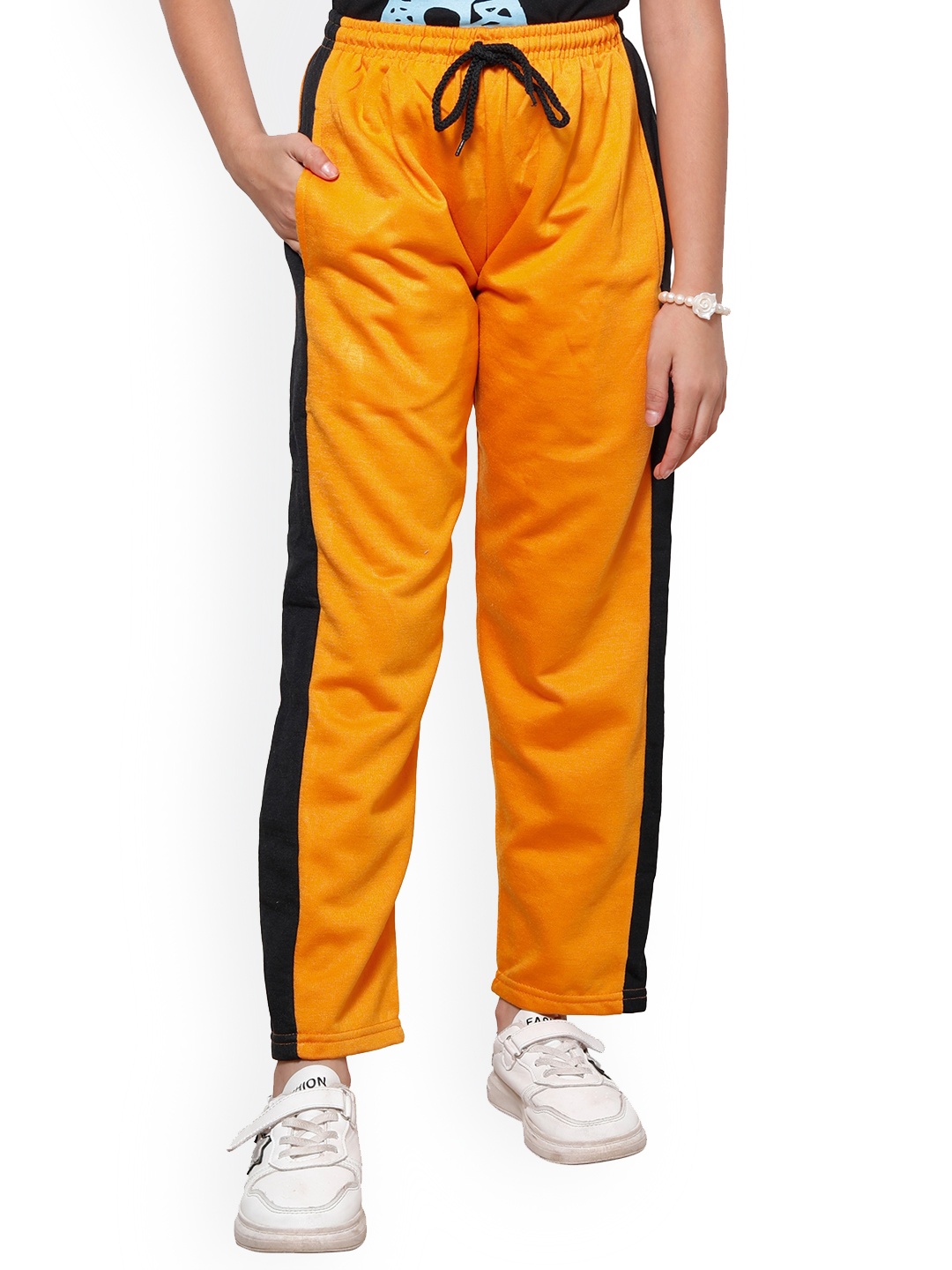 

IndiWeaves Girls Fleece Track Pants, Yellow