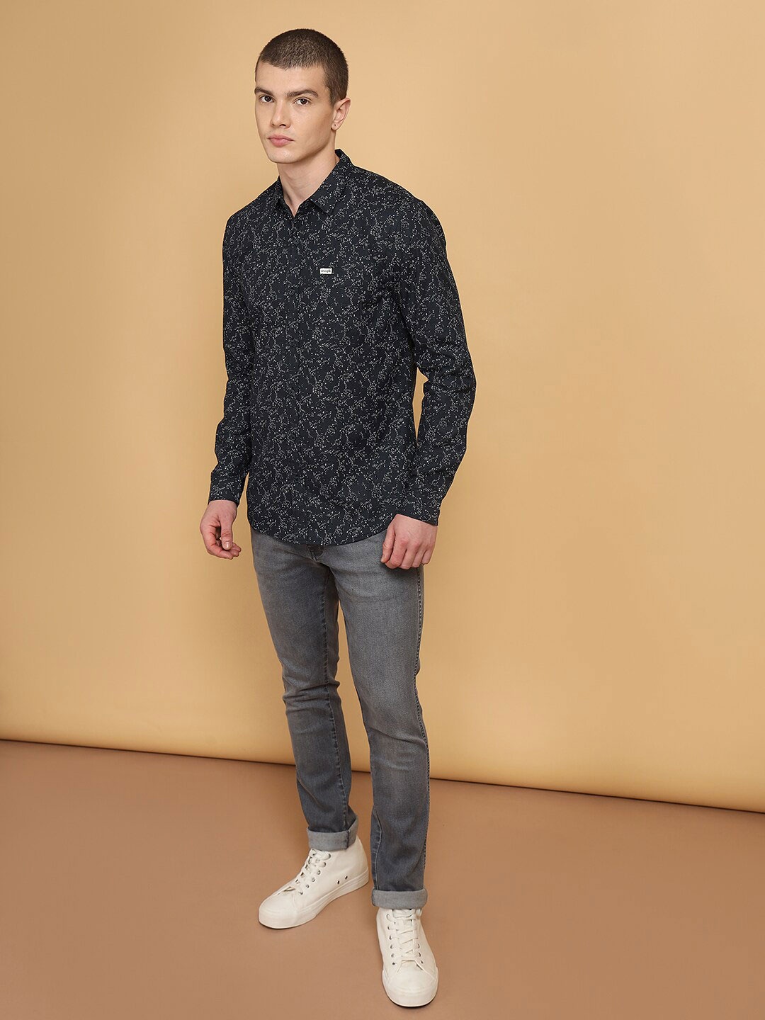 

Wrangler Printed Pure Cotton Casual Shirt, Black