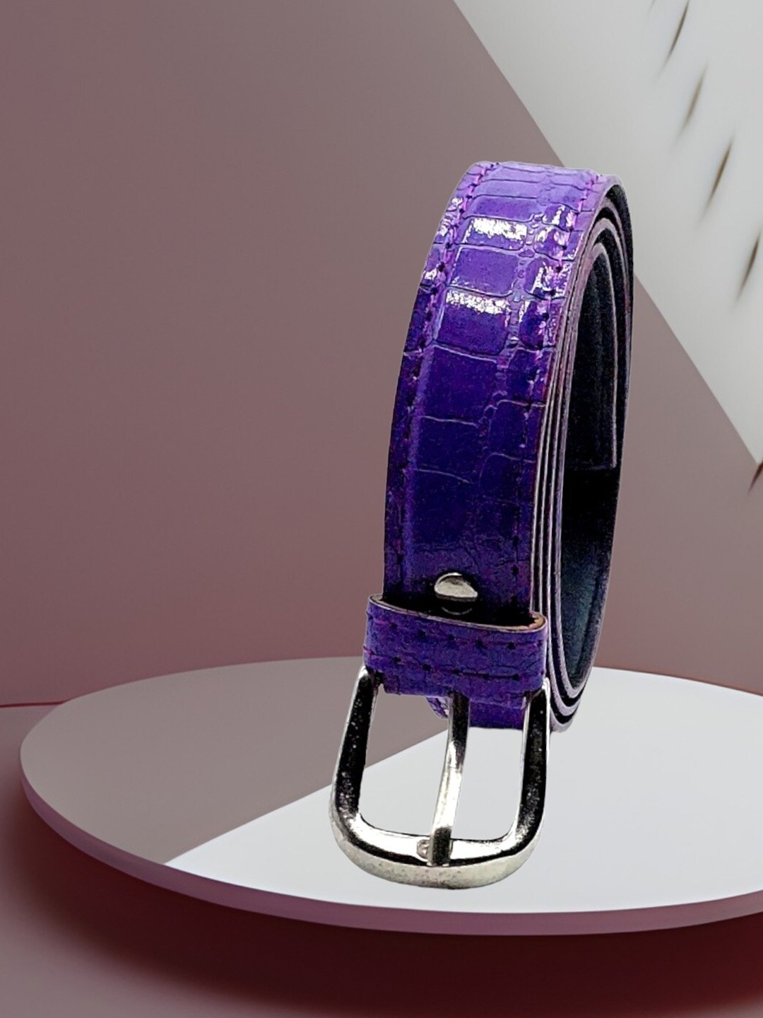 

DIAN Women Set Of 2 Textured Belt, Purple