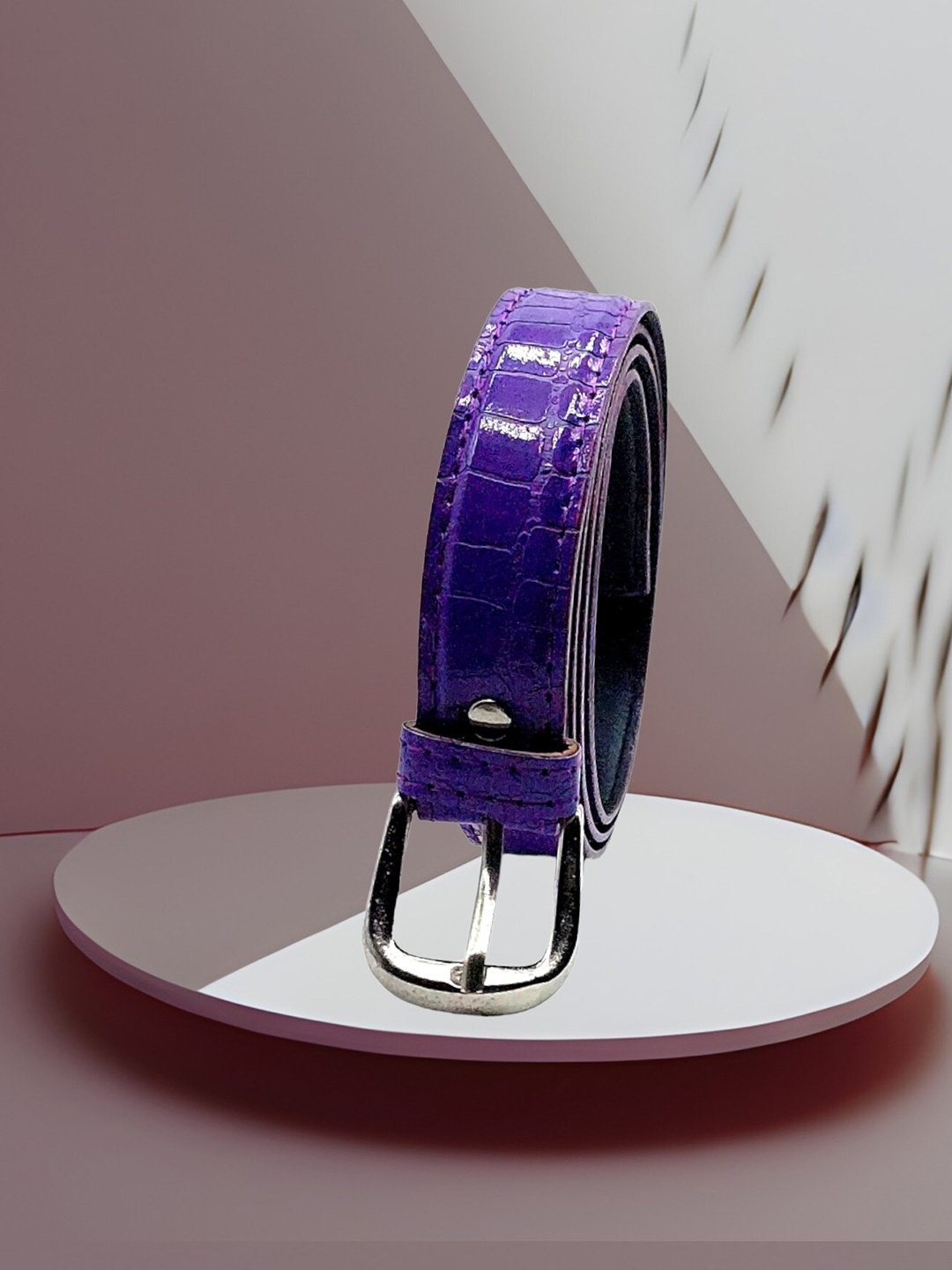 

DIAN Women Set Of 2 Textured Belt, Purple