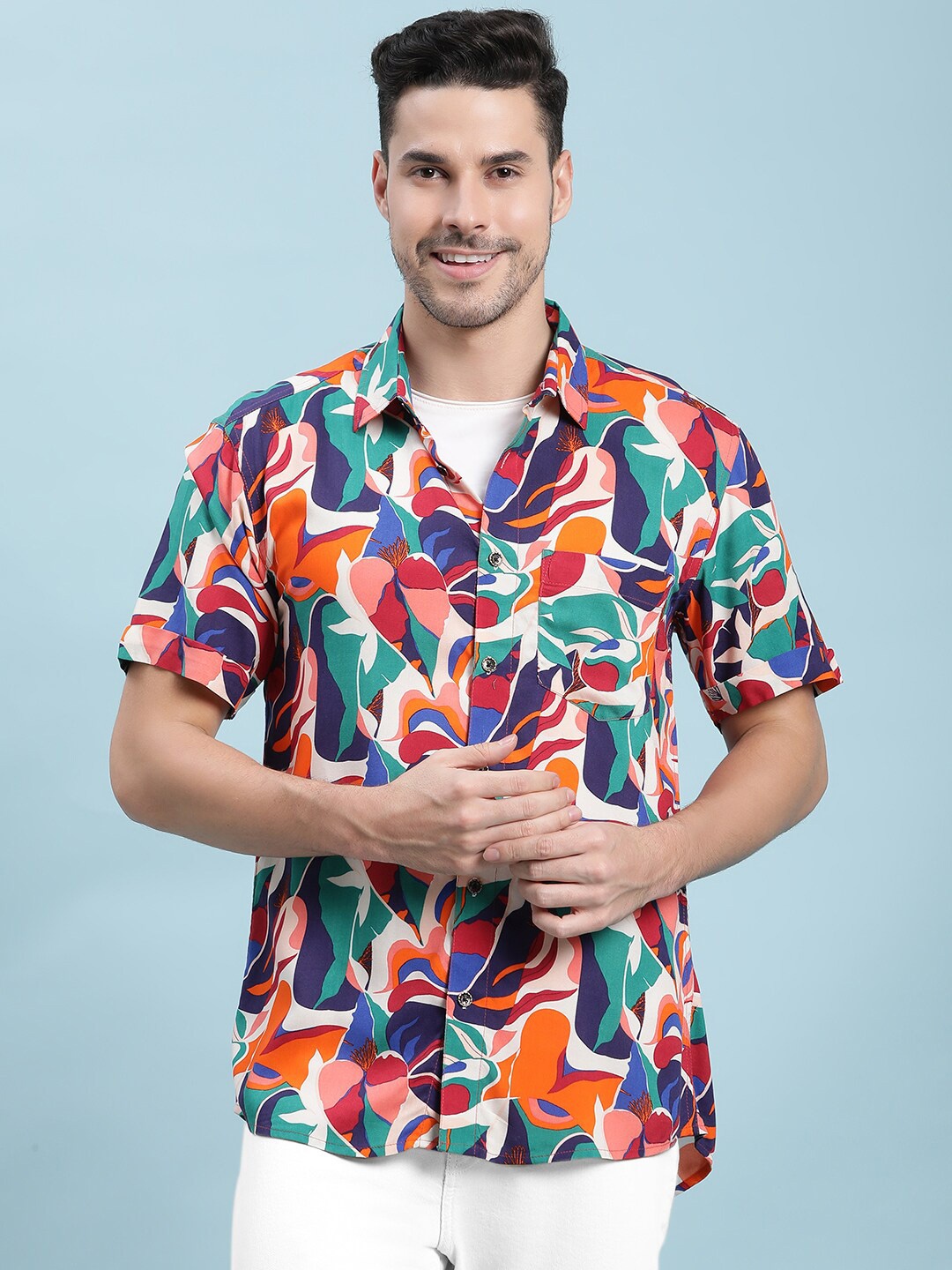 

Kannan Abstract Printed Cotton Casual Shirt, Multi
