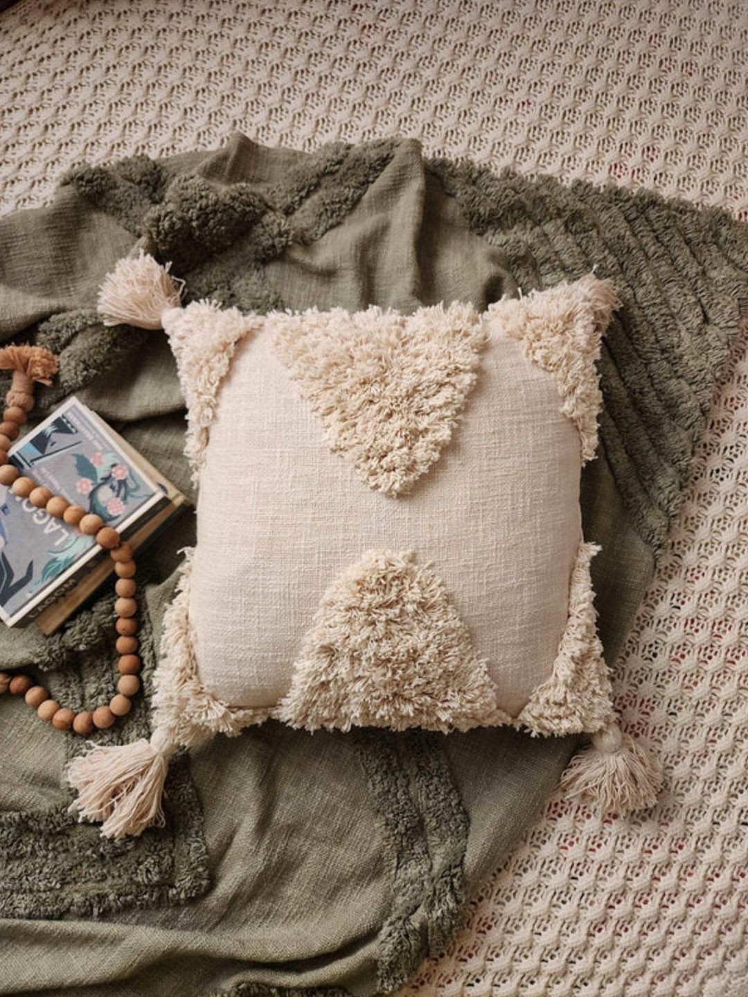 

HYPPY Off White Self Design Square Cushion Cover