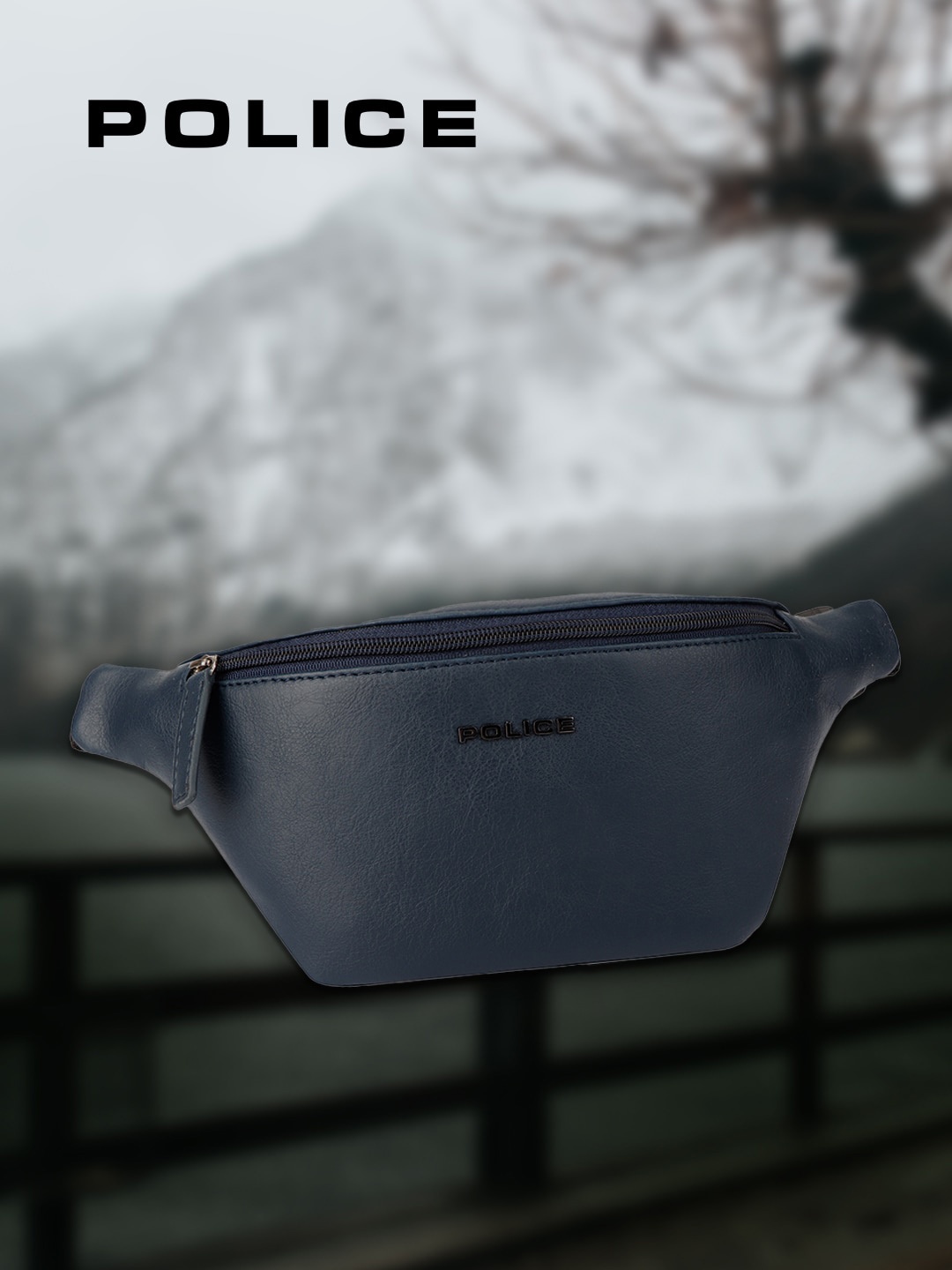 

Police Vegan Leather Travel Pouch, Blue