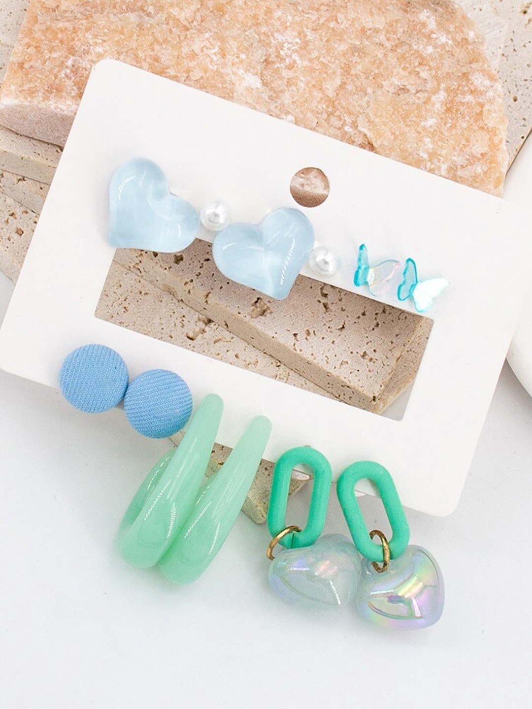 

KRYSTALZ Set Of 6 Studs Earrings, Blue
