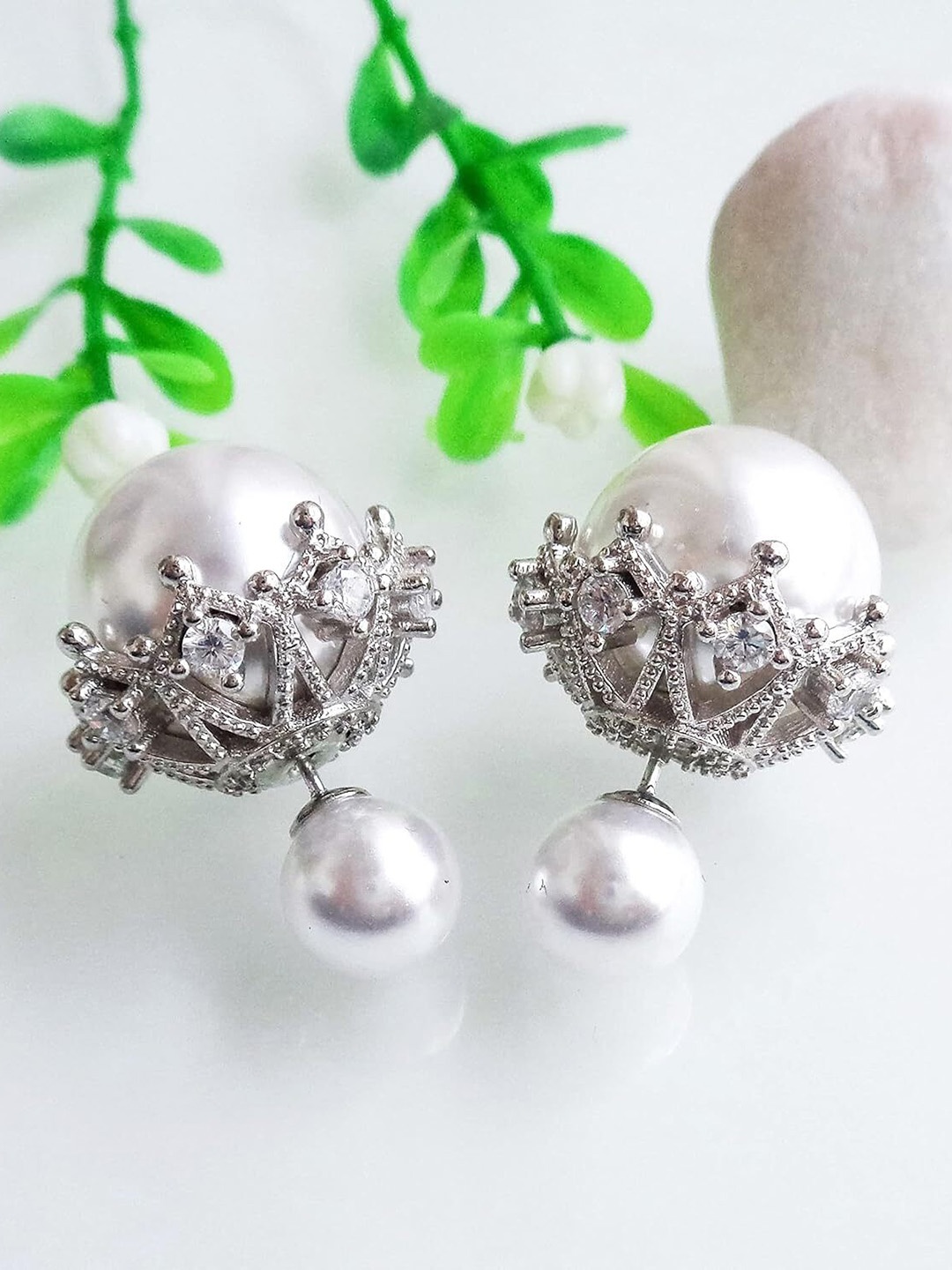 

KRYSTALZ Silver Plated Oxidised Drop Earrings