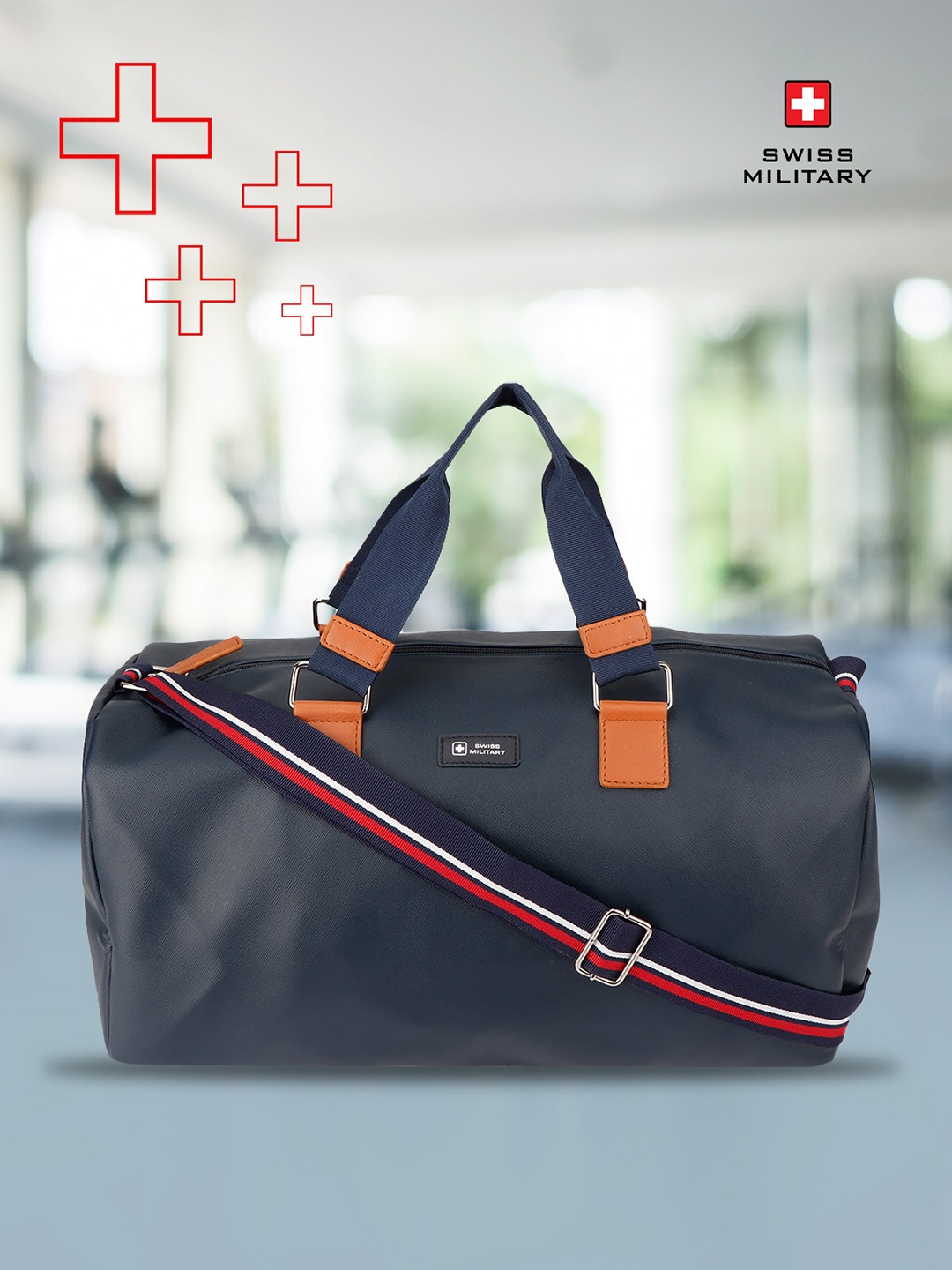 

SWISS MILITARY Unisex Leather Duffle Bag, Navy blue