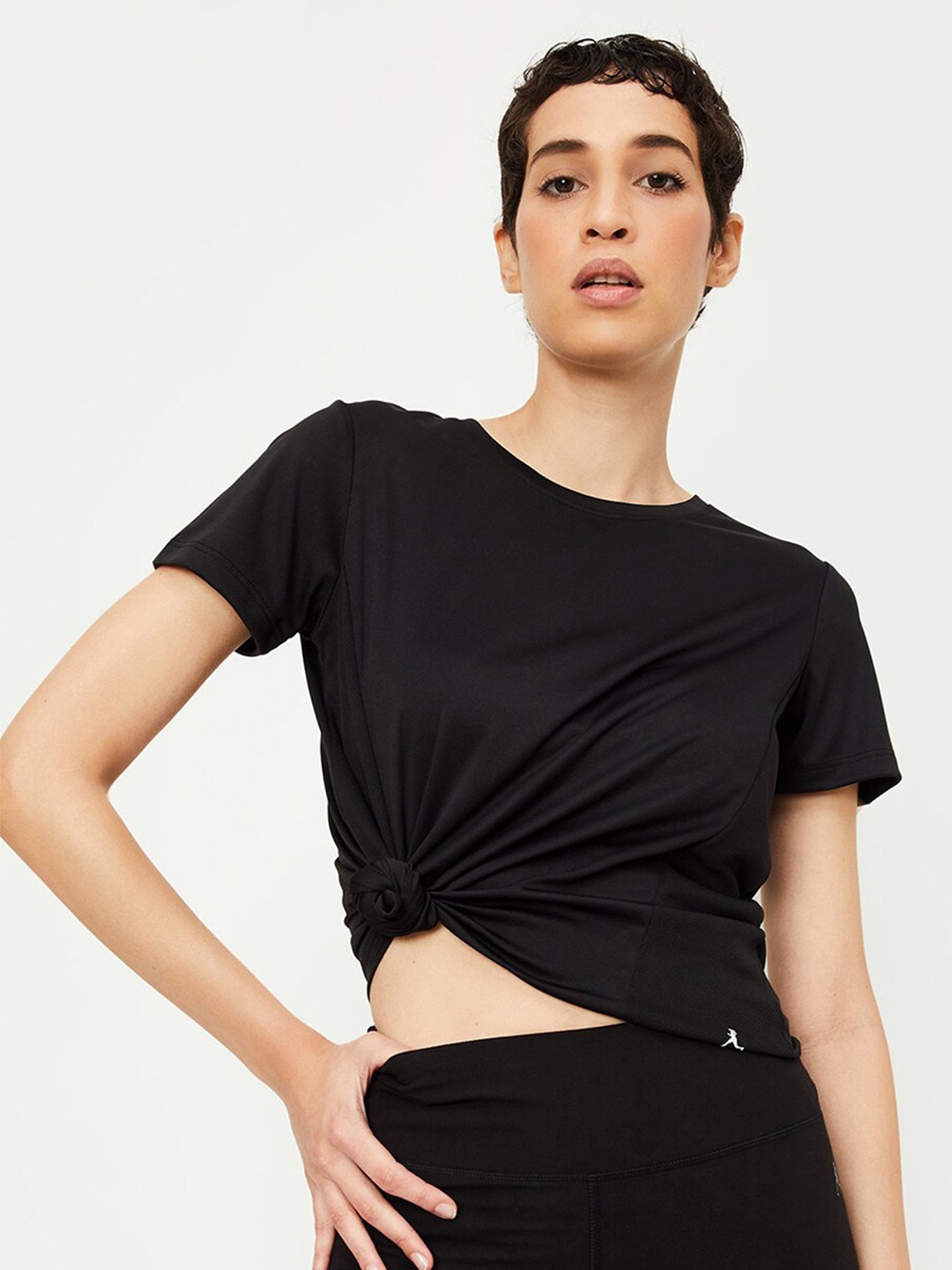 

max Pure Cotton Sports T-shirt, Black