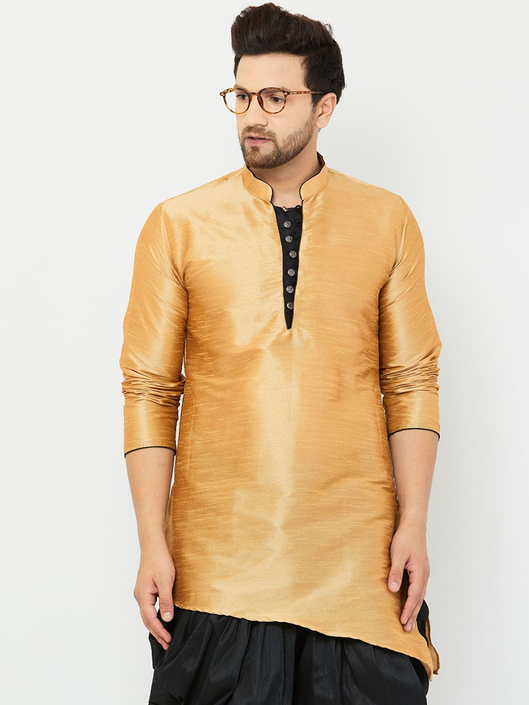 

Armaan Ethnic Mandarin Collar Straight Kurta, Gold