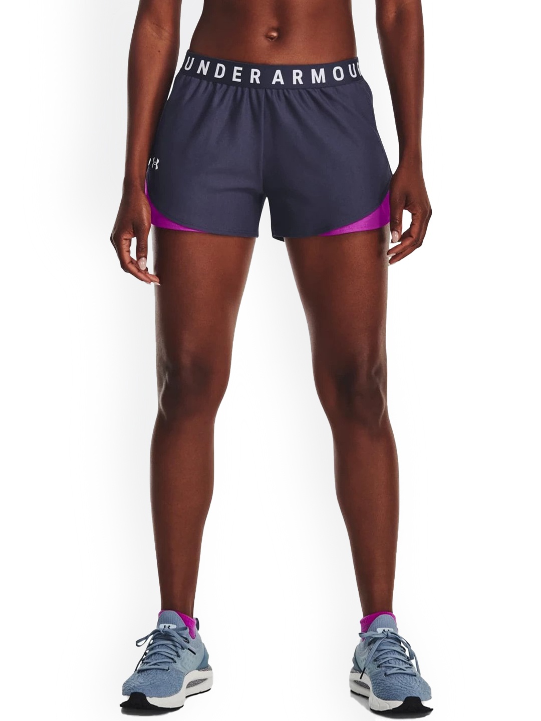 

UNDER ARMOUR Women Logo Detail Play Up 3.0 Training Shorts, Grey
