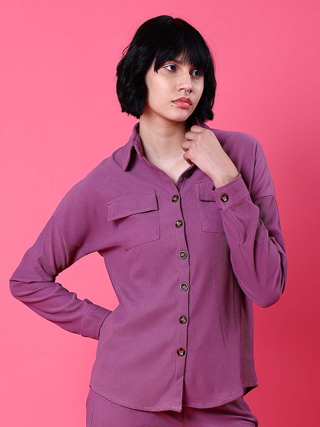 

Freehand by The Indian Garage Co Women Pink Boxy Opaque Casual Shirt