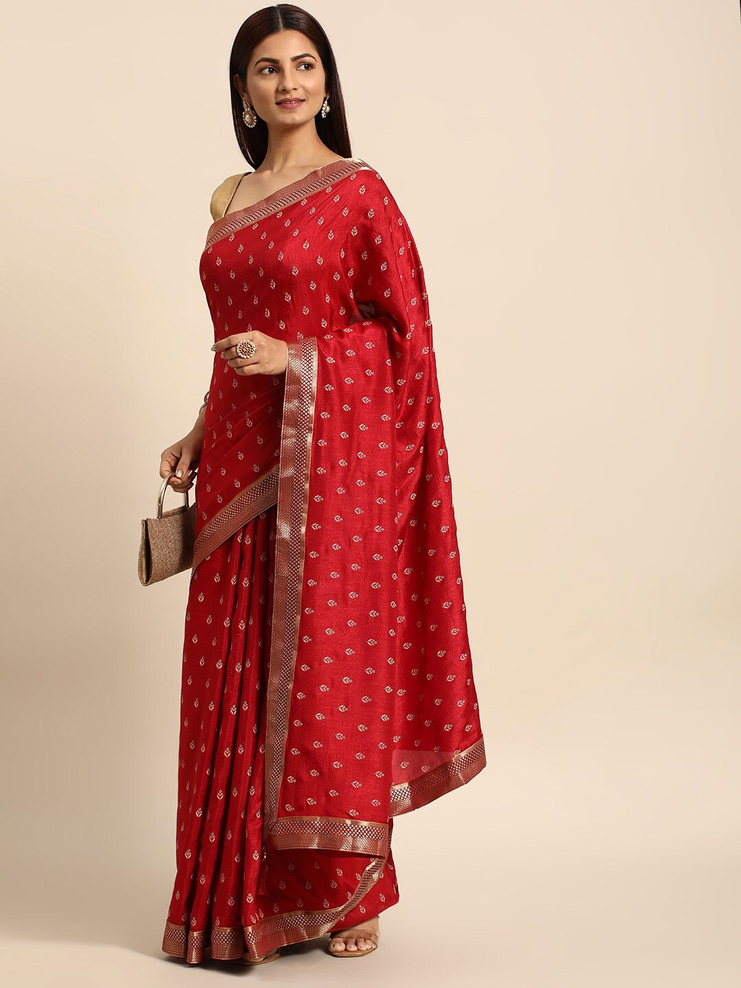 

KALINI Ethnic Motifs Zari Pure Silk Saree, Maroon