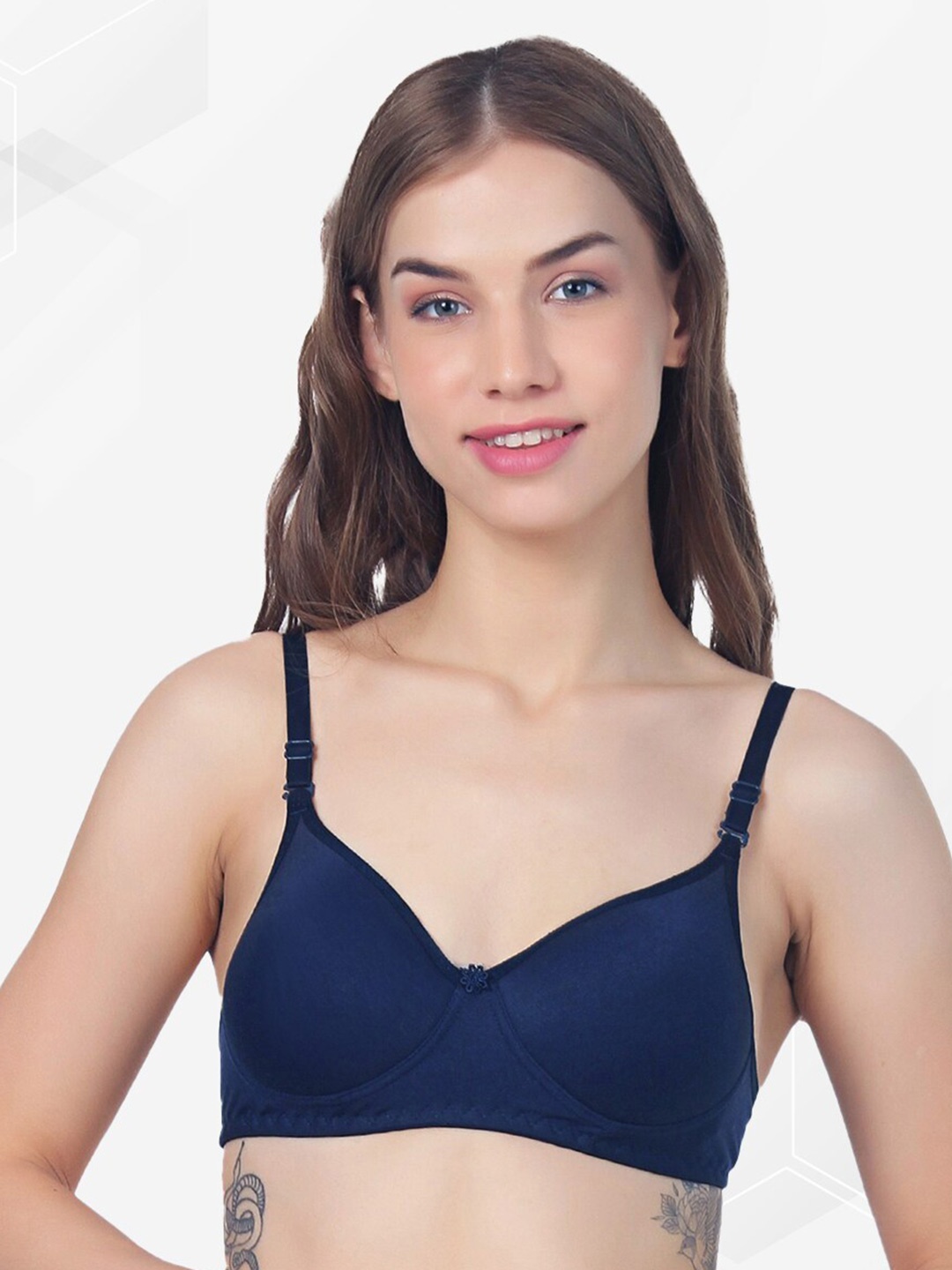 

LIONZY Full Coverage Lightly Padded Bra With All Day Comfort, Blue