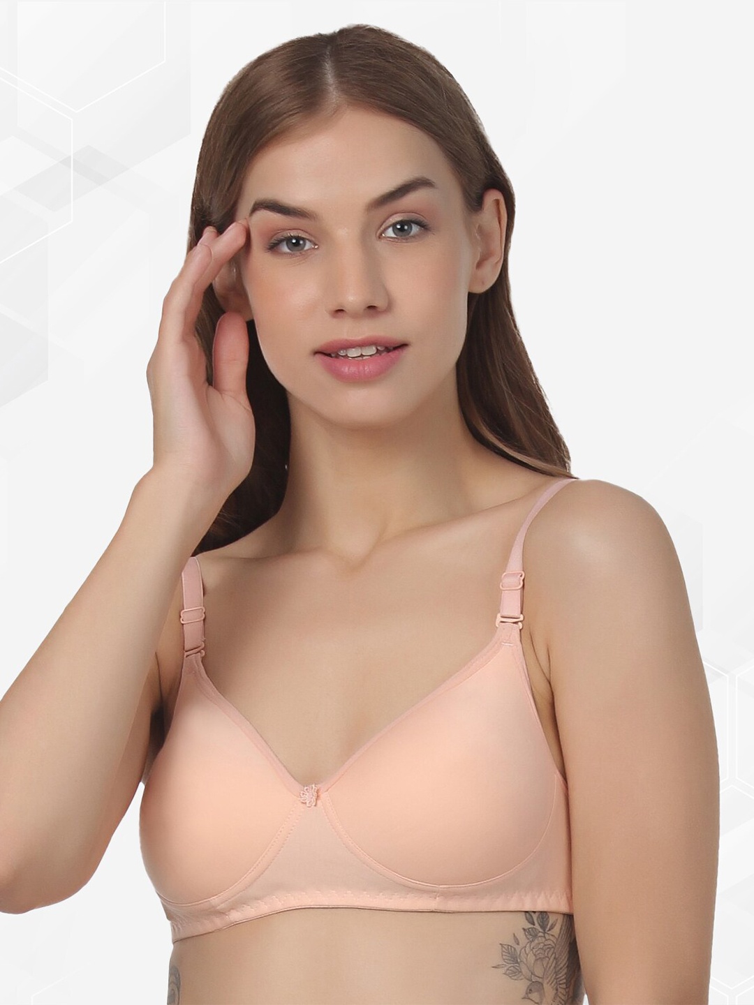 

LIONZY Full Coverage Lightly Padded T-shirt Bra With All Day Comfort, Peach