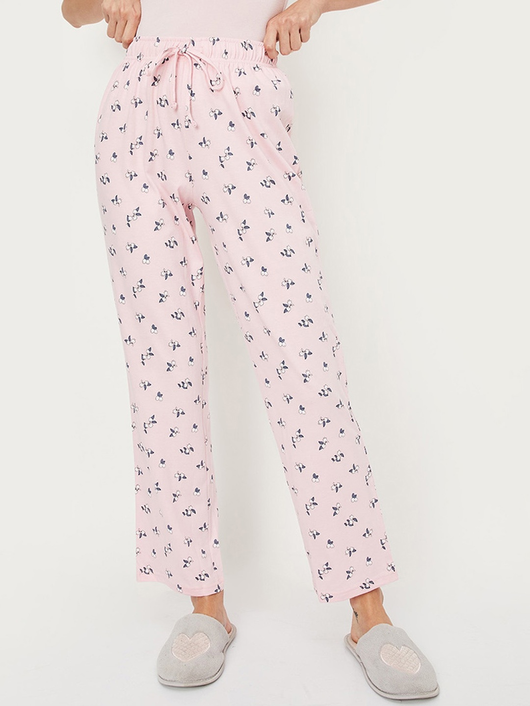 

max Women Printed Pure Cotton Lounge Pants, Pink