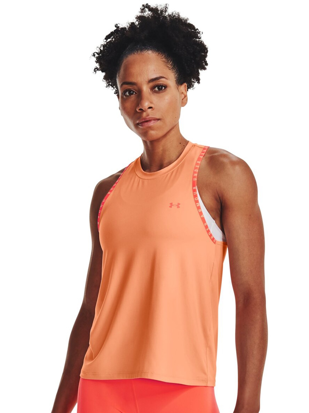 

UNDER ARMOUR Knockout Novelty Round Neck Sleeveless Tank T-shirt, Orange