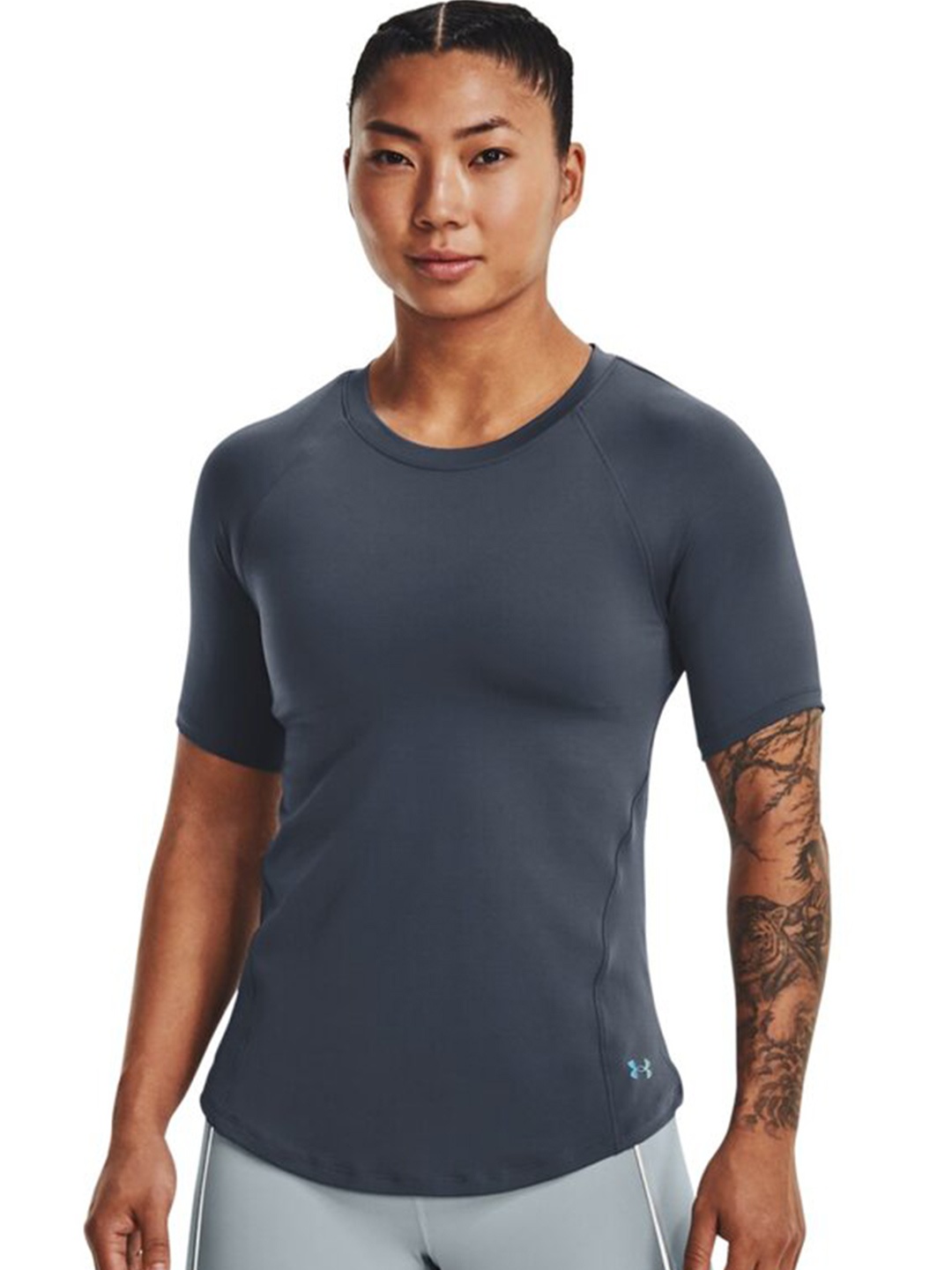 

UNDER ARMOUR Round Neck Slim-fit Sports T-shirt, Grey