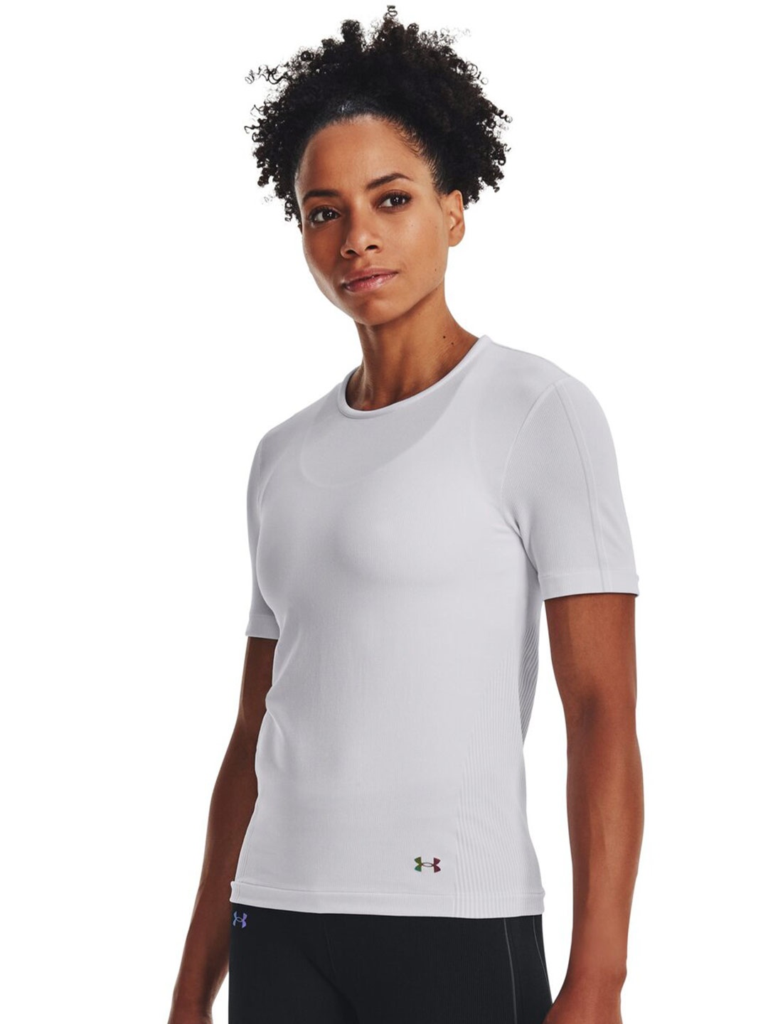 

UNDER ARMOUR Rush Seamless Short Sleeves Slim-fit T-shirt, White