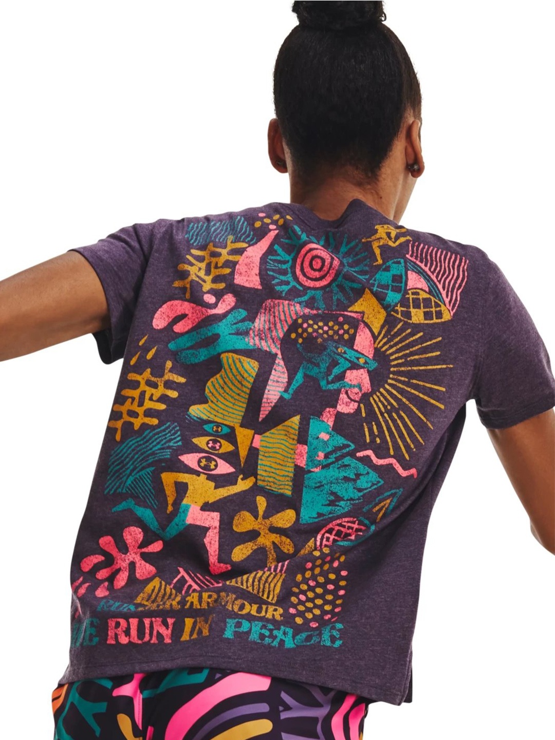 

UNDER ARMOUR Printed Short Sleeves T-shirt, Purple