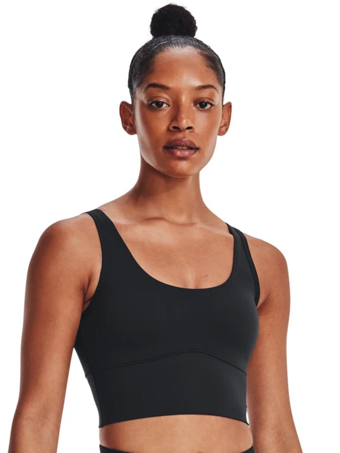 

UNDER ARMOUR Shoulder Strap Sleeveless Slim-fit Crop Tank Top, Black