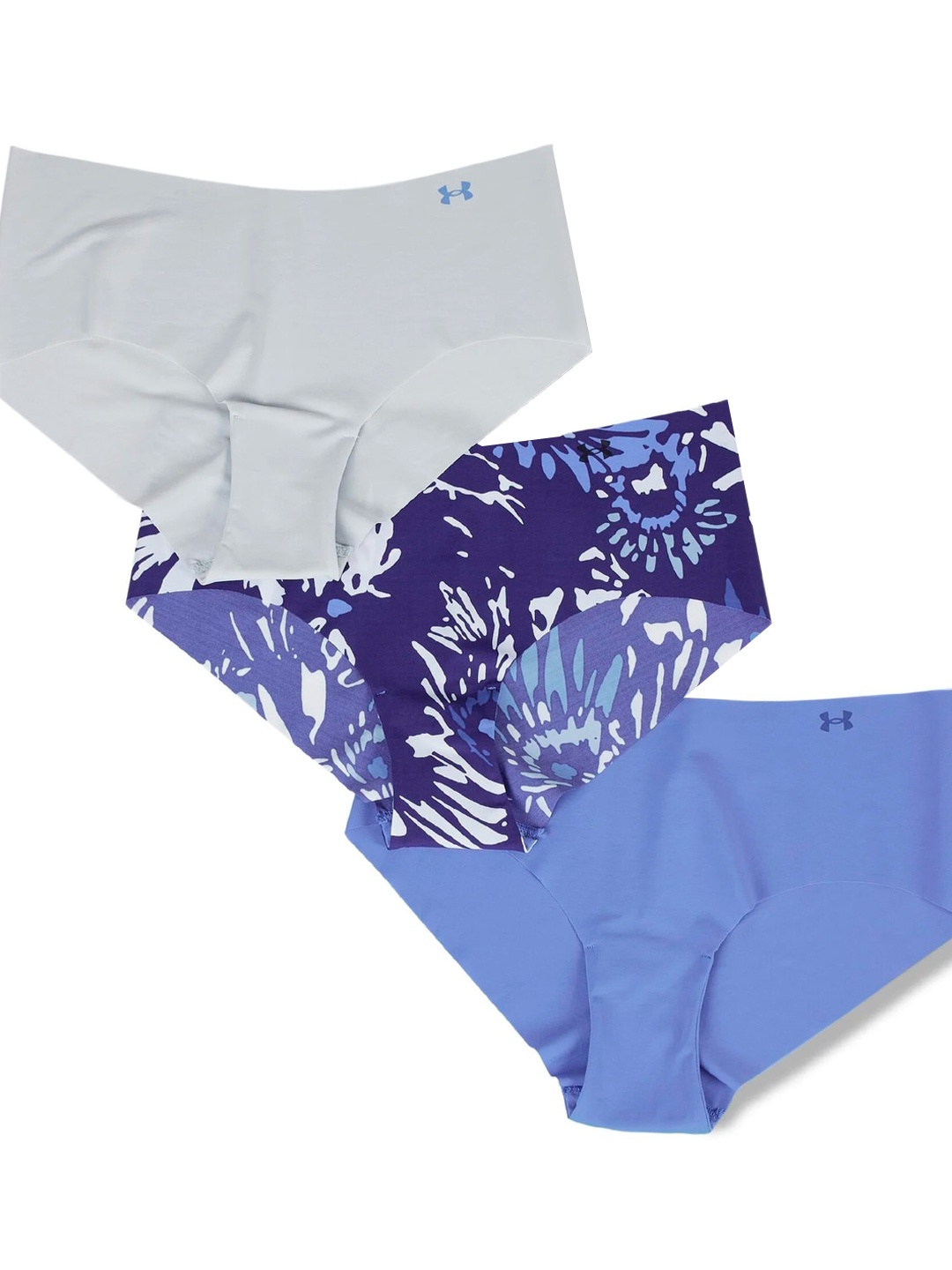 

UNDER ARMOUR Pack of 3 Pure Stretch Mid-Rise Hipster, Blue