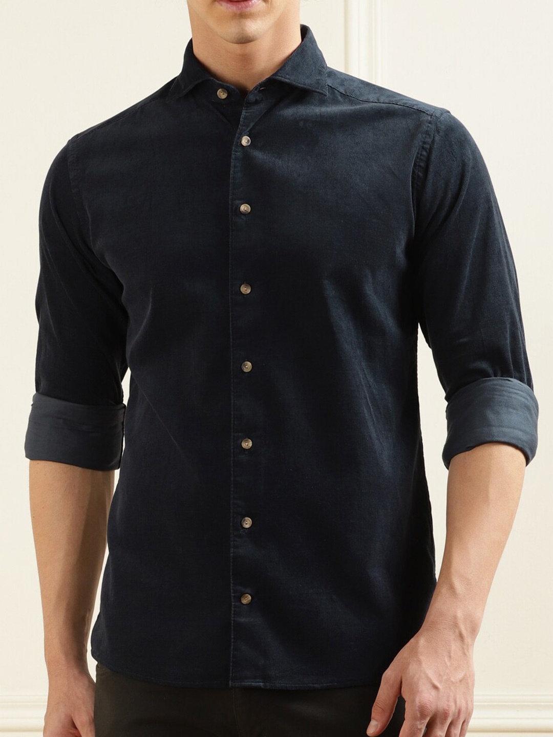 

Eton Slim Fit Cutaway Collar Pure Cotton Casual Shirt, Navy blue