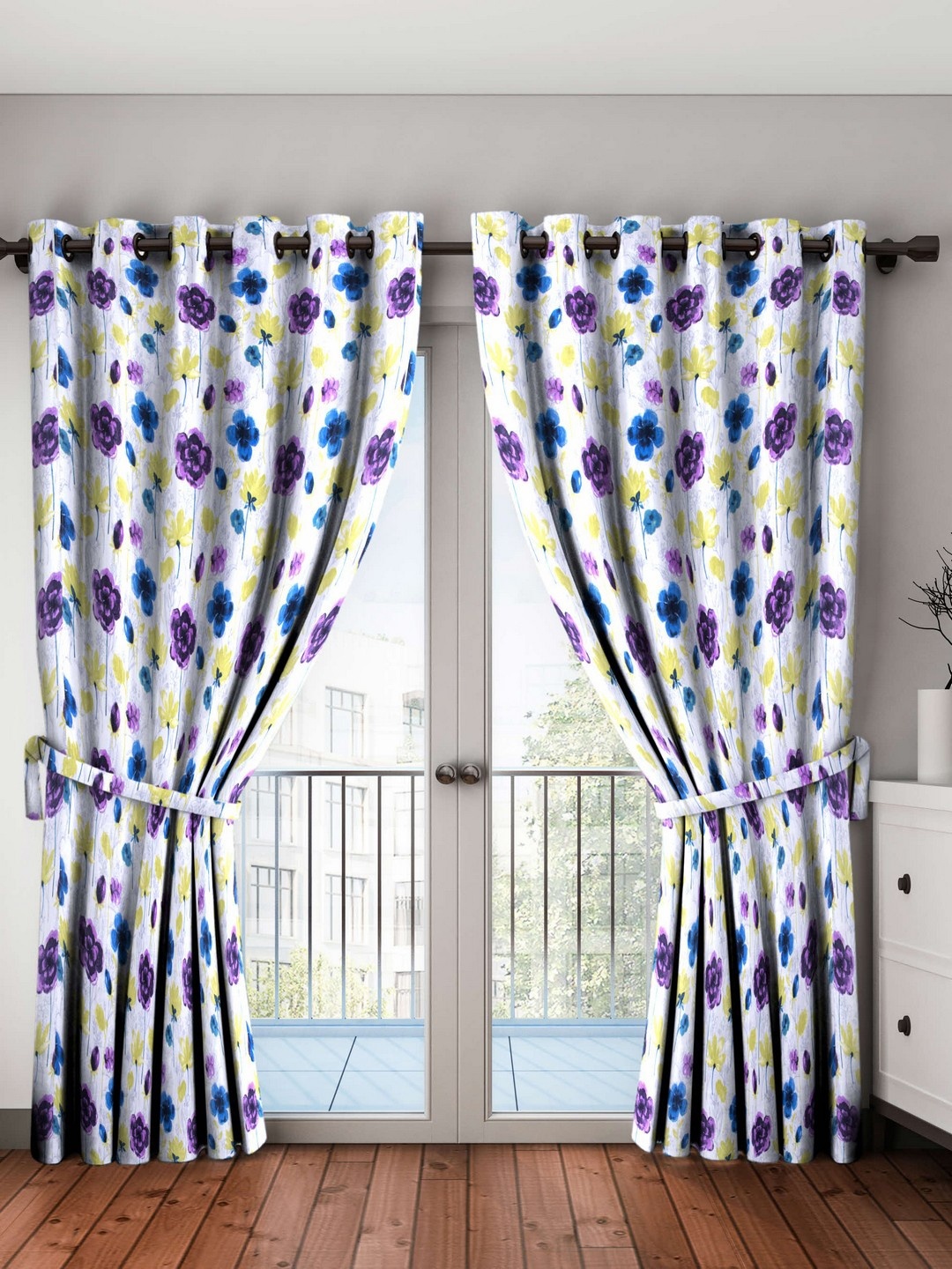 

Cortina White & Multicoloured Set of 2 Door Curtains