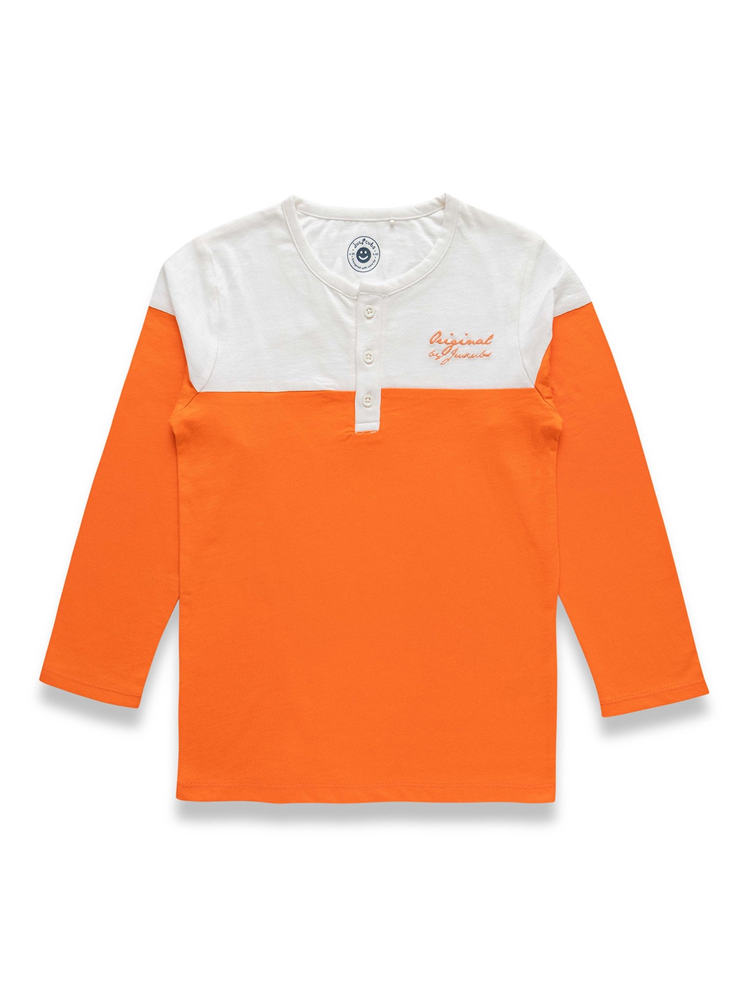 

JusCubs Boys Colourblocked Cotton T-shirt, Orange