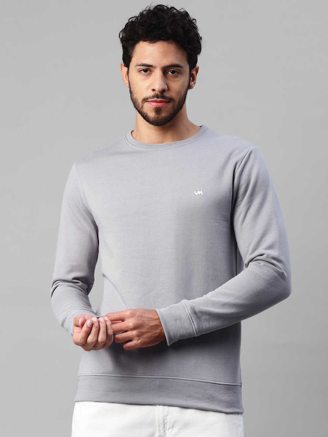 

UrbanMark Round Neck Pullover Sweatshirt, Grey