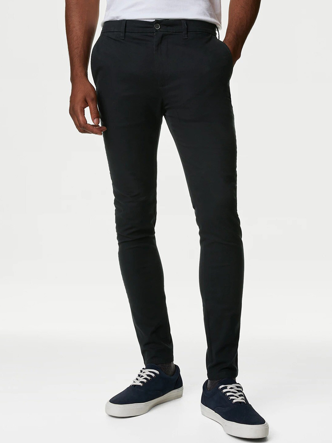 

Marks & Spencer Men Skinny Fit Trousers, Navy blue