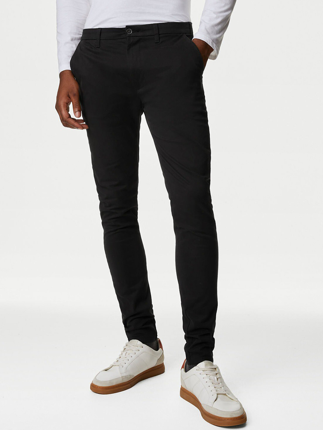 

Marks & Spencer Men Skinny Fit Trousers, Black