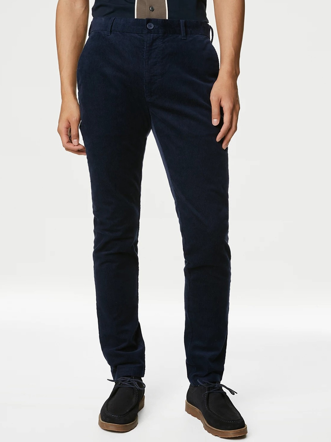 

Marks & Spencer Men Slim Fit Trousers, Navy blue