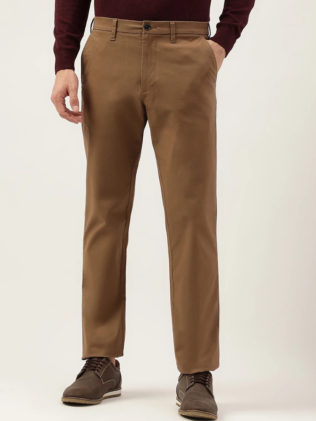 

Marks & Spencer Men Formal Trousers Trousers, Brown