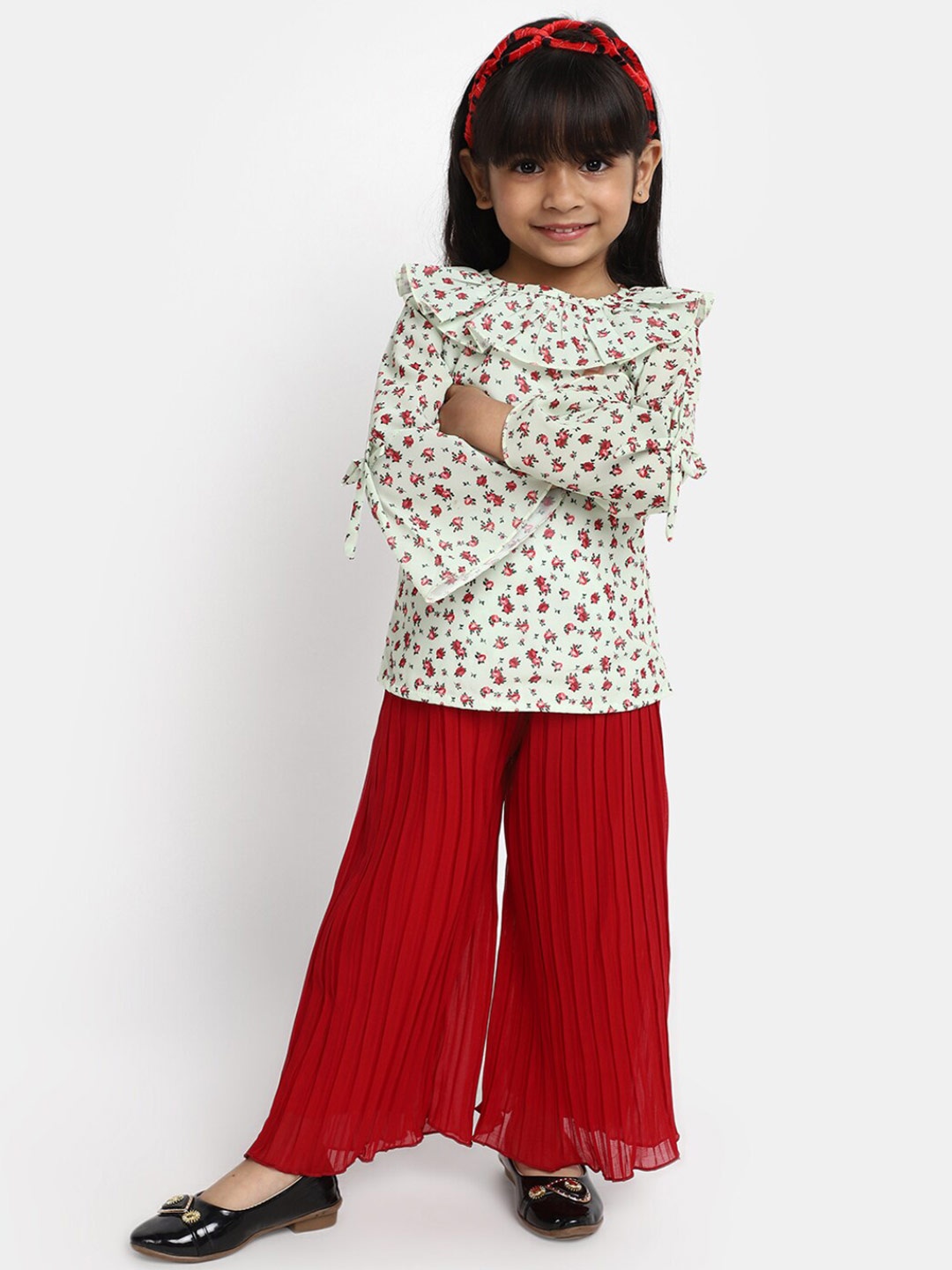 

V-Mart Kids Printed Top with Trousers, Red