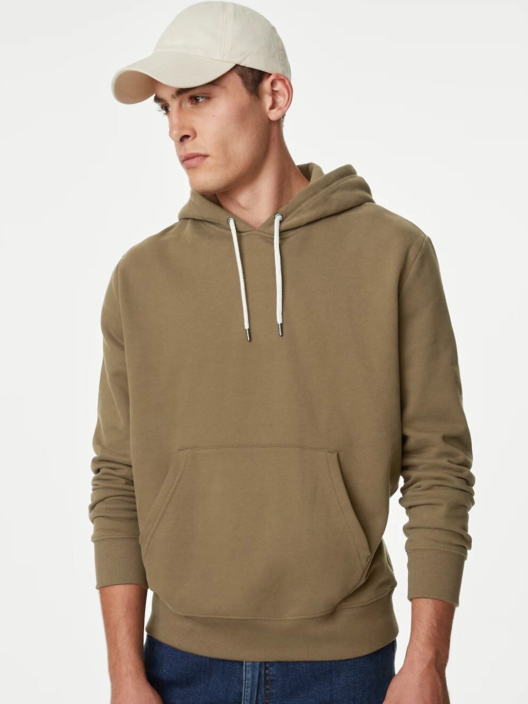 

Marks & Spencer Hooded Cotton Sweatshirt, Olive