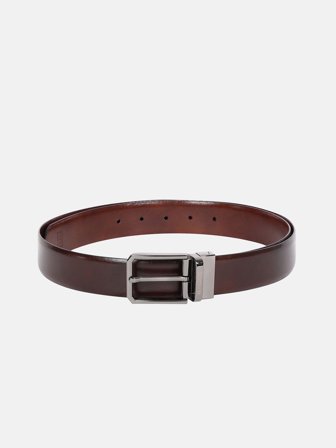 

BAGATT Parma Men Leather Reversible Belt, Brown