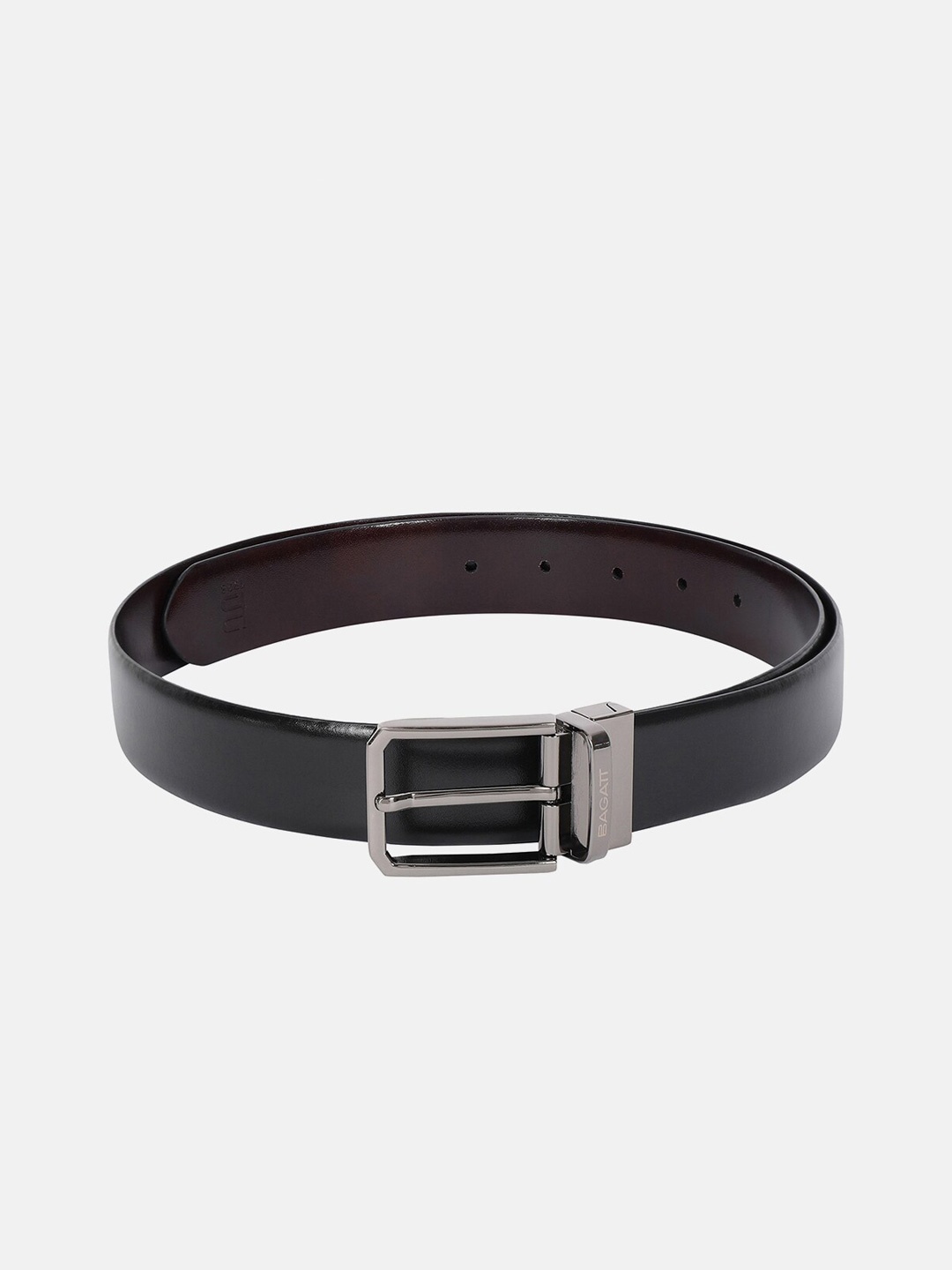 

BAGATT Parma Men Leather Reversible Belt, Black