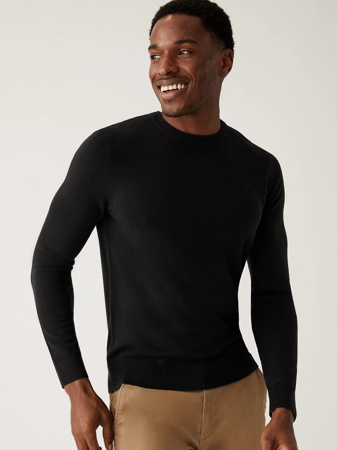 

Marks & Spencer Round Neck Pullover, Black