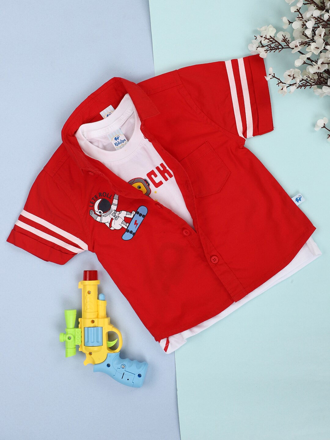 

V-Mart Infants Graphic Printed Cotton Casual Shirt, Red