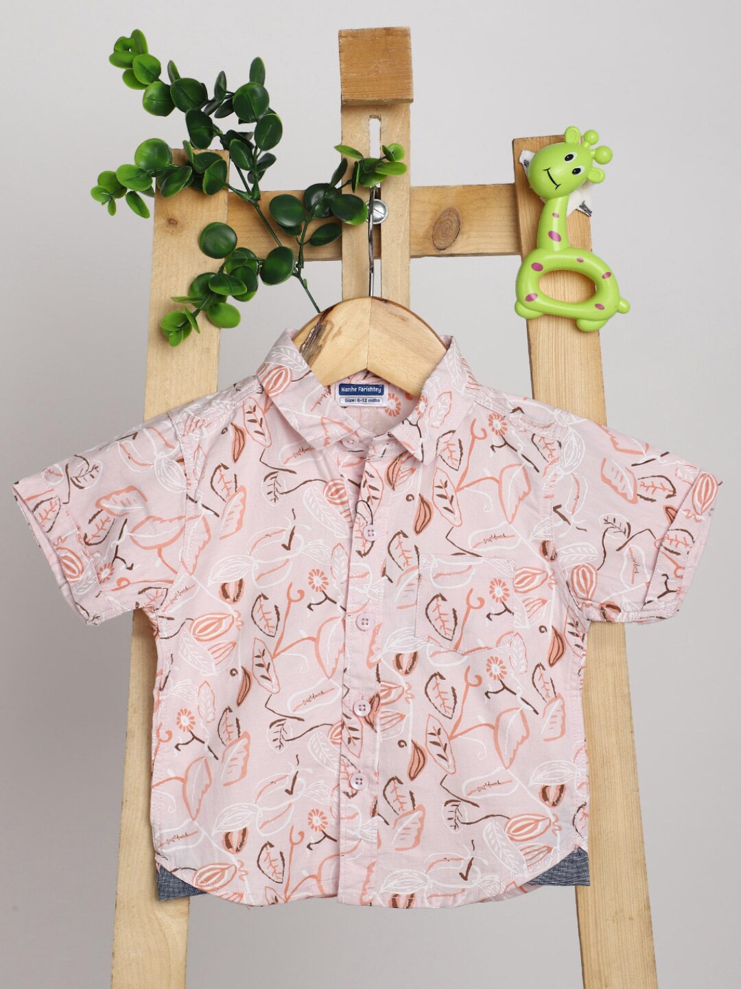 

V-Mart Infants Floral Printed Cotton Casual Shirt, Pink