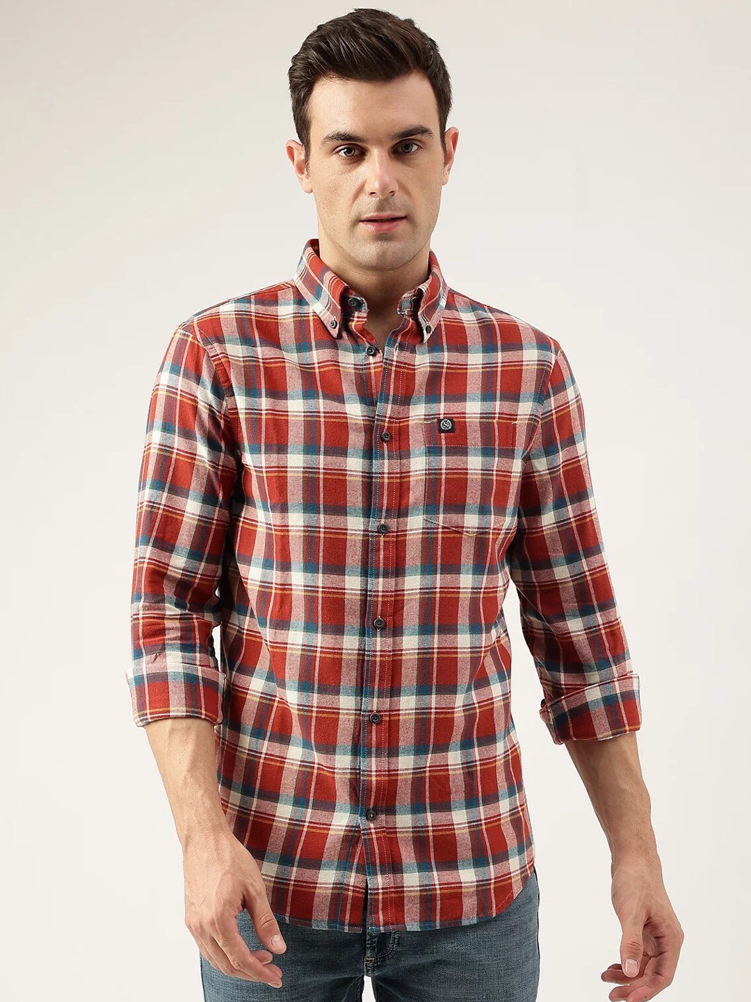 

Marks & Spencer Tartan Checked Casual Pure Cotton Shirt, Red