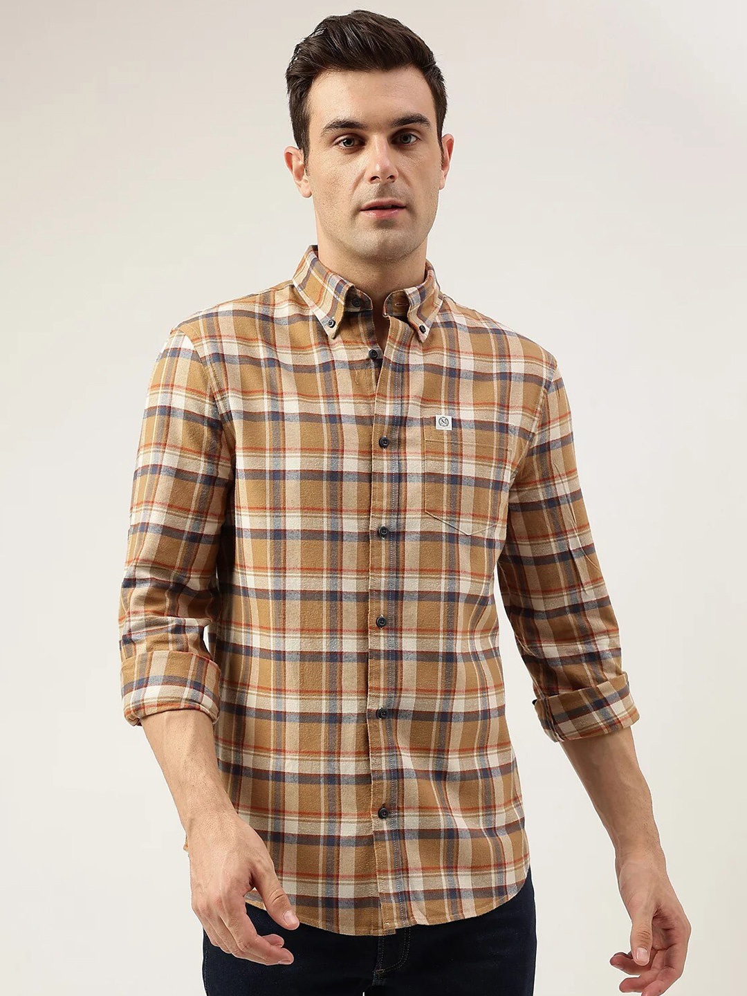 

Marks & Spencer Tartan Checked Casual Shirt, Gold