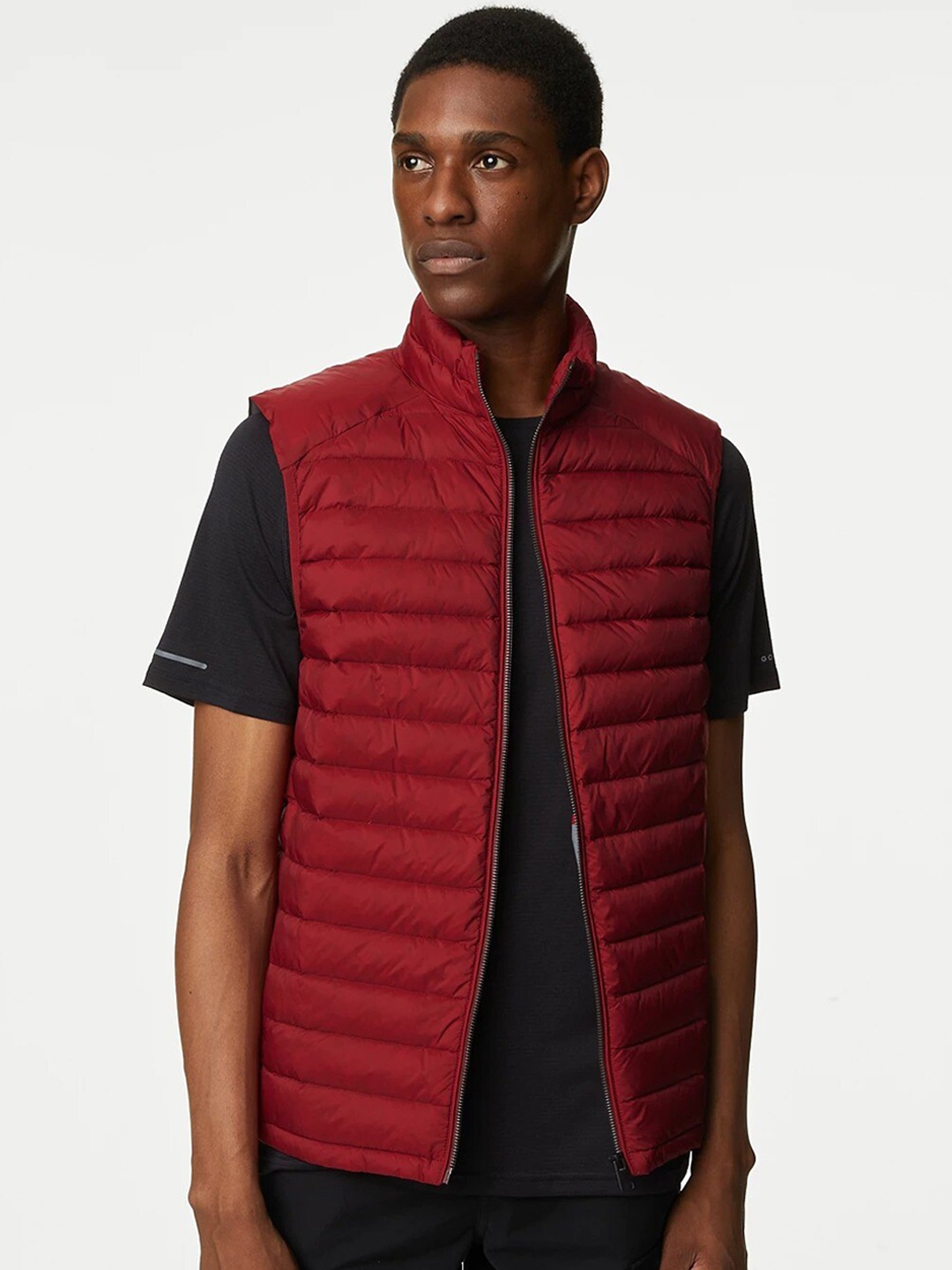 

Marks & Spencer Mock Collar Sleeveless Puffer Jacket, Red