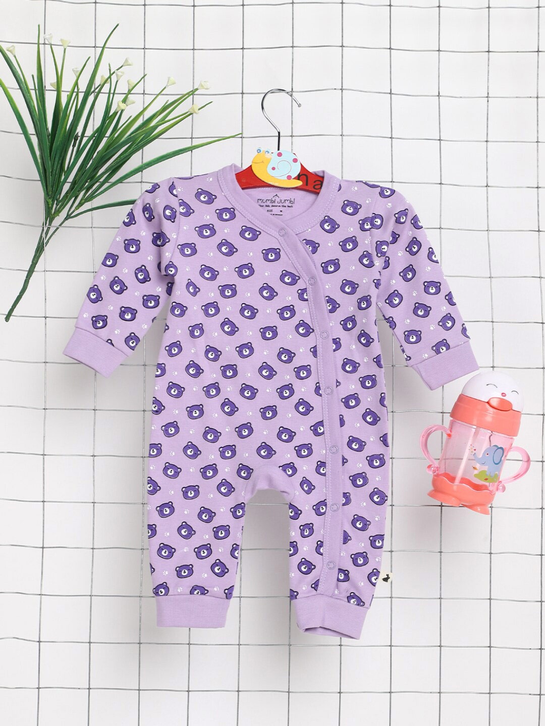 

V-Mart Infant Kids Printed Rompers, Purple