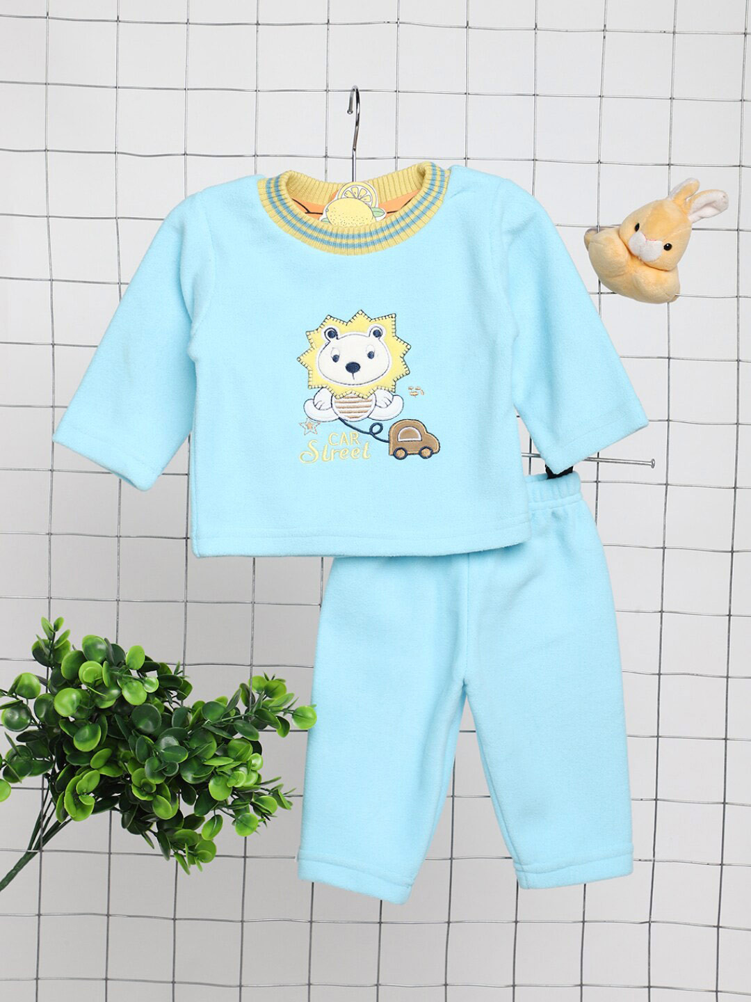 

V-Mart Infant Kids Printed Pure Cotton T-shirt with Pyjamas, Blue