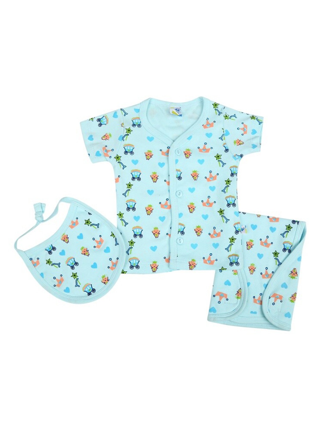 

V-Mart Infants Printed Cotton Baby Apparel Gift Set, Blue