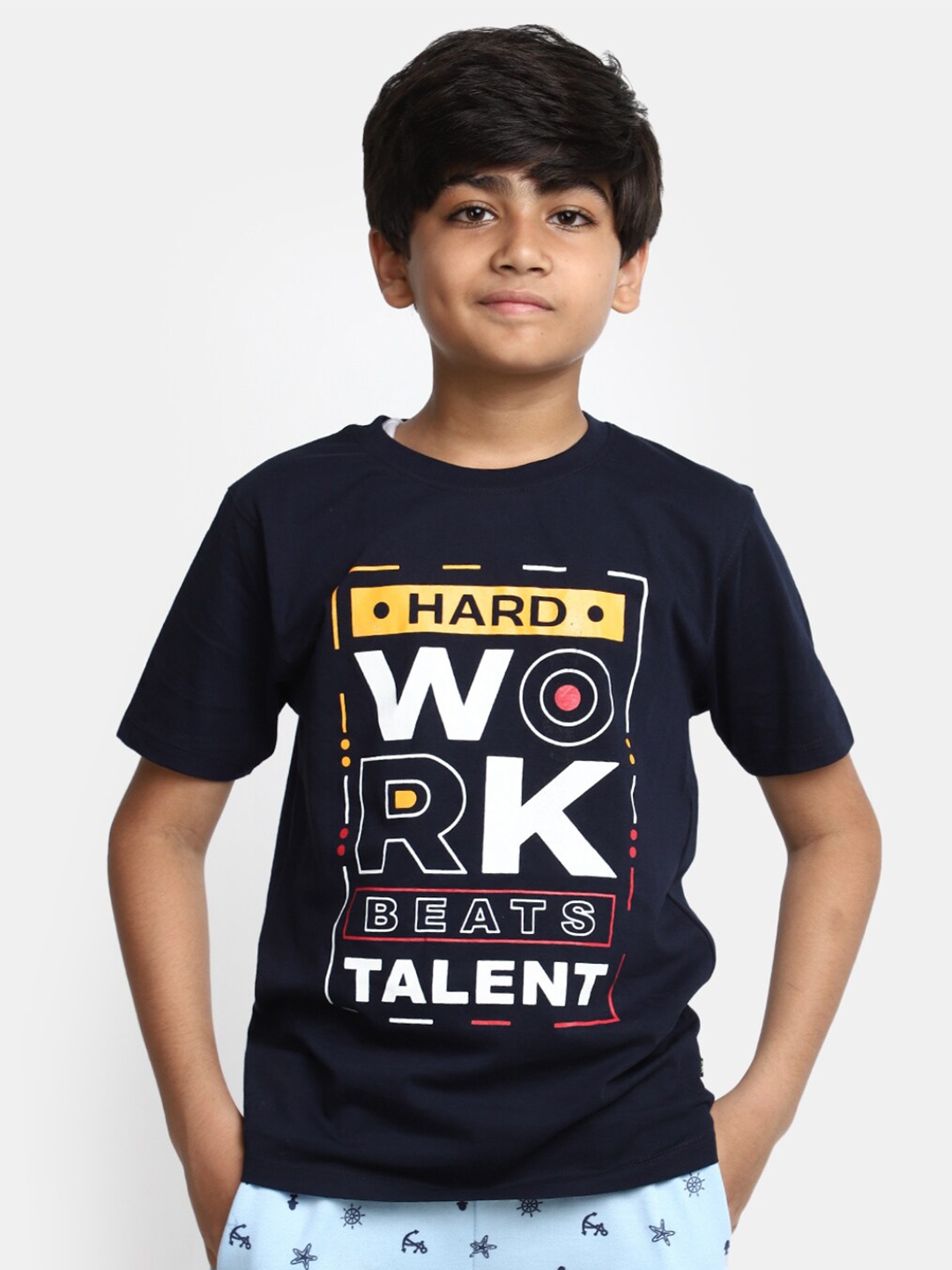 

V-Mart Boys Typography Printed Cotton T-shirt, Blue